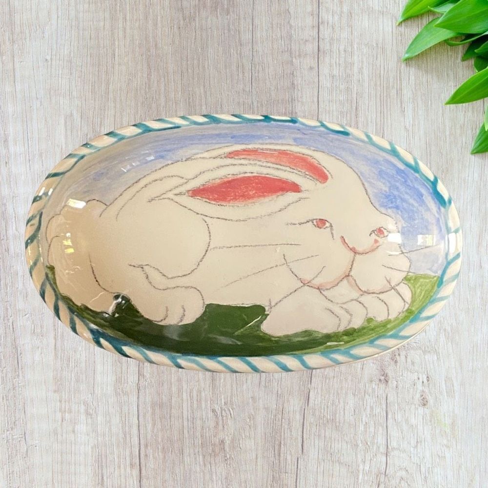 Ceramic Bunny Box Trinket Box Hanmade